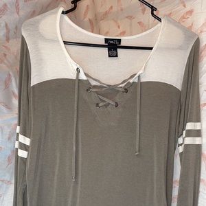 Olive Long Sleeve Lace Up